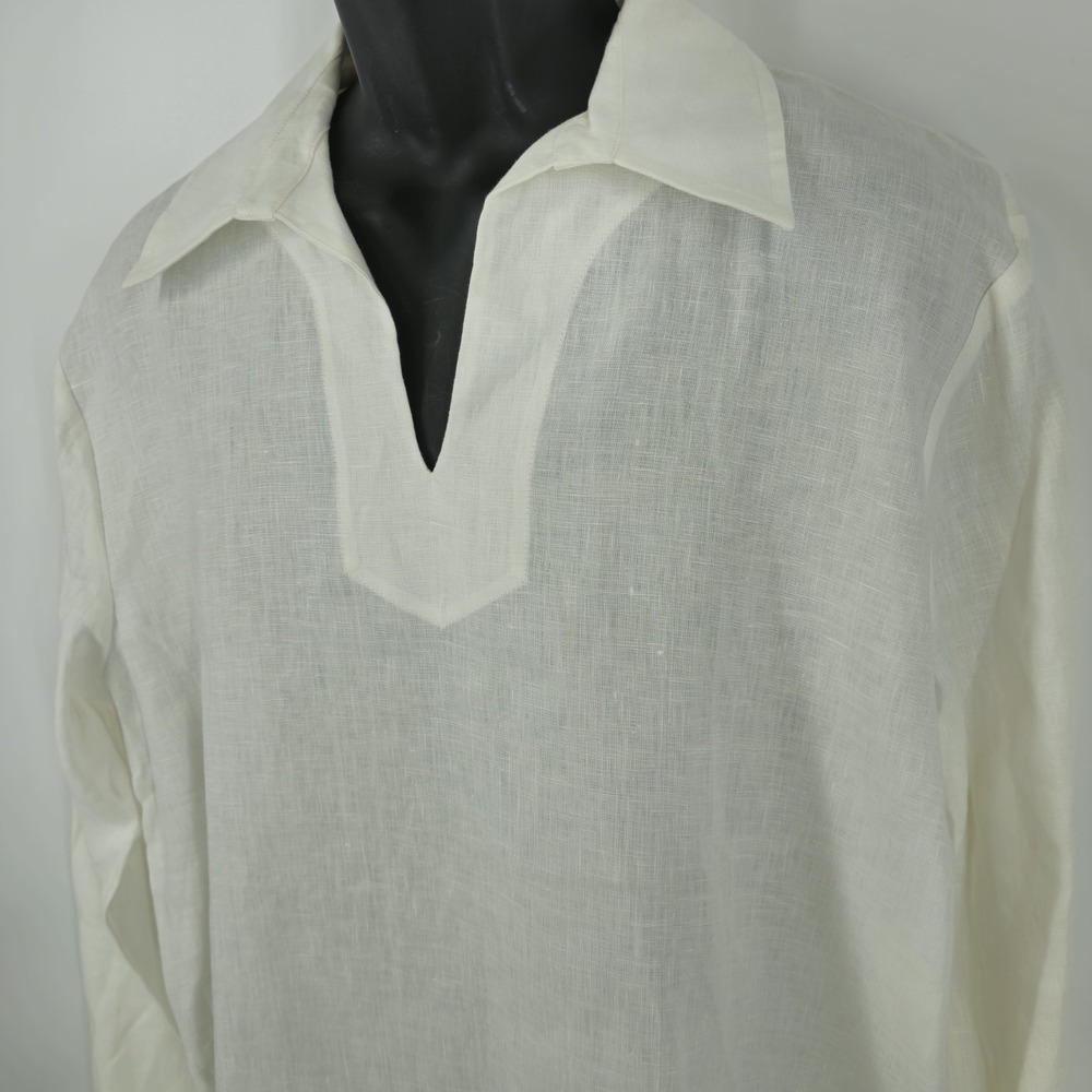 Mr Turk Holmes Pullover Linen Shirt Men's Size Medium Luxury Resort Travel Casua